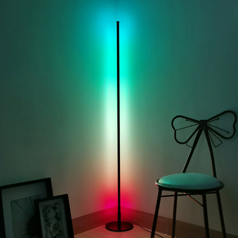 Orren Ellis Leger RGB Floor Lamp Black Wayfair